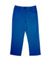 Pantalon ALEXANDRA droit 7/8ème poches plaquées bouton corne - Saphir - C'est Beau la Vie