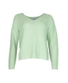 Pull TANZANIE en lurex col V manches longues - Menthe - C'est Beau la Vie