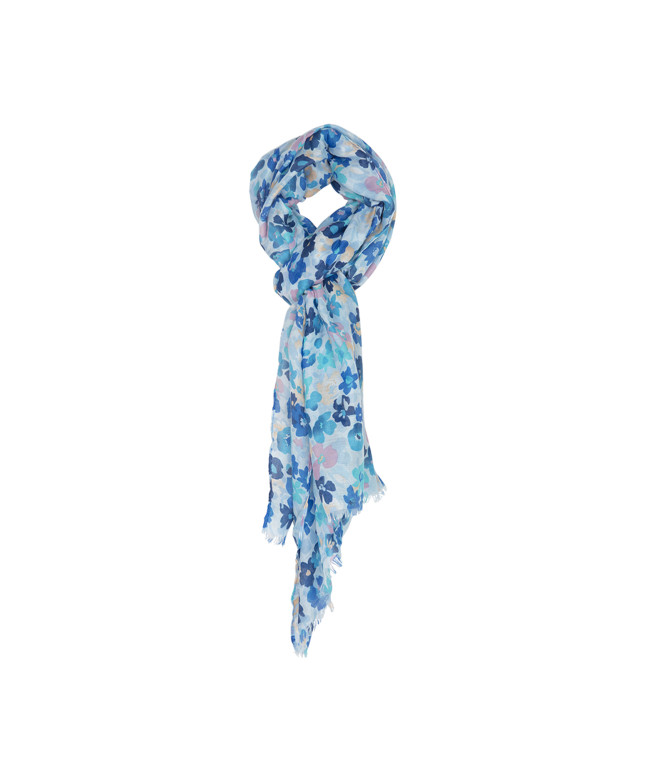 Foulard LOUNA imprimé fleurs fantaisie - Turquoise - C'est Beau la Vie