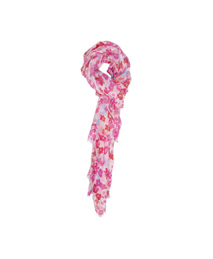 Foulard LOUNA imprimé fleurs fantaisie - Rose - C'est Beau la Vie