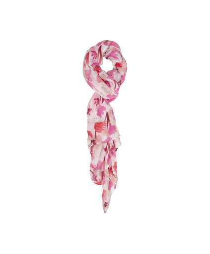 Foulard LAURA fantaisie imprimé fleurs - Rose - C'est Beau la Vie