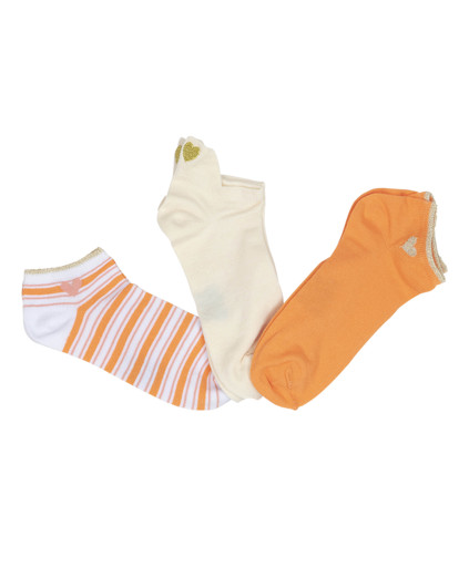 Coffret chaussettes MANGUE lot de 3 paires fantaisie - Corail - C'est Beau la Vie