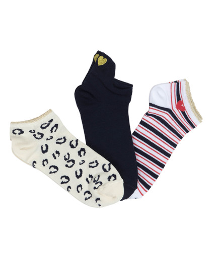 Coffret chaussettes CASSIS lot de 3 paires fantaisie - Marine - C'est Beau la Vie