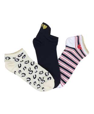 Coffret chaussettes CASSIS lot de 3 paires fantaisie - Marine - C'est Beau la Vie