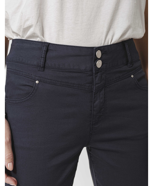 Pantalon CHARLIZE slim 7/8ème 2 boutons métal - Marine - C'est Beau la Vie Pantalon CHARLIZE slim 7/8ème 2 boutons métal - Marine - C'est Beau la Vie
