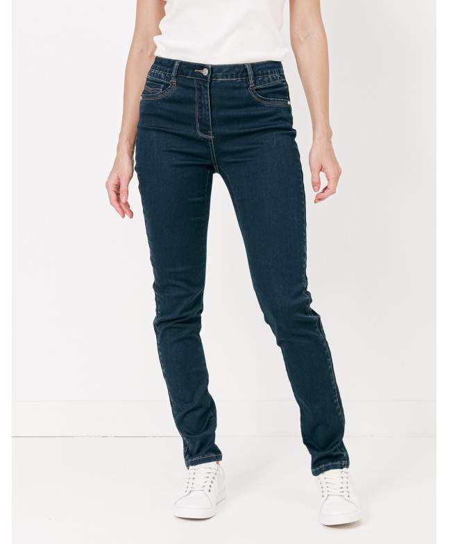 Jean MATHILDE slim power stretch bouton métal - Brut - C'est Beau la Vie