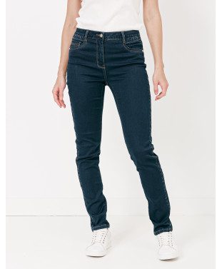 Jean MATHILDE slim power stretch bouton métal - Brut - C'est Beau la Vie