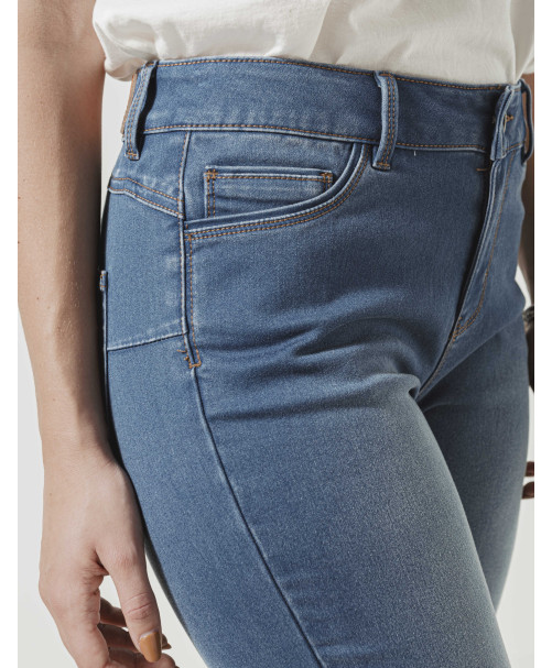 Pantacourt ANNA DENIM corsaire fentes côté bouton métal - Stone - C'est Beau la Vie Pantacourt ANNA DENIM corsaire fentes côté bouton métal - Stone - C'est Beau la Vie