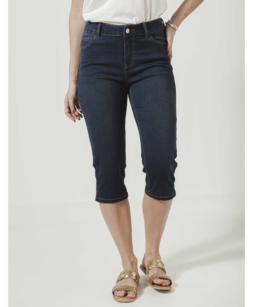 Pantacourt ANNA DENIM corsaire fentes côté bouton métal - Brut - C'est Beau la Vie Pantacourt ANNA DENIM corsaire fentes côté bouton métal - Brut - C'est Beau la Vie