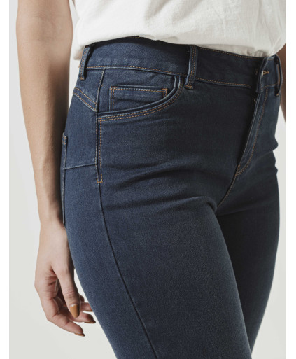 Pantacourt ANNA DENIM corsaire fentes côté bouton métal - Brut - C'est Beau la Vie