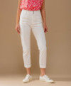Pantalon CHARLIZE slim 7/8ème 2 boutons métal  - Blanc - C'est Beau la Vie