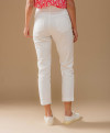 Pantalon CHARLIZE slim 7/8ème 2 boutons métal  - Blanc - C'est Beau la Vie