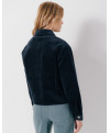 Veste ROXANE - Veste courte en velours côtelé boutons corne -  Marine - C'est Beau la Vie