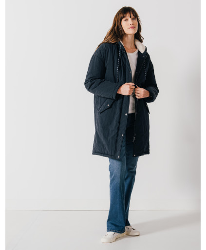 Parka PERLE - Parka longue manches longues à capuche -  Marine - C'est Beau la Vie