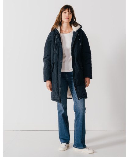 Parka PERLE - Parka longue manches longues à capuche -  Marine - C'est Beau la Vie