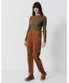 Pantalon CONSTANCE  - Pantalon droit cargo en fin velours -  Caramel - C'est Beau la Vie