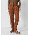 Pantalon CONSTANCE  - Pantalon droit cargo en fin velours -  Caramel - C'est Beau la Vie