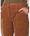 Pantalon CONSTANCE  - Pantalon droit cargo en fin velours -  Caramel - C'est Beau la Vie