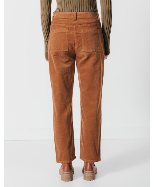 Pantalon CONSTANCE  - Pantalon droit cargo en fin velours -  Caramel - C'est Beau la Vie