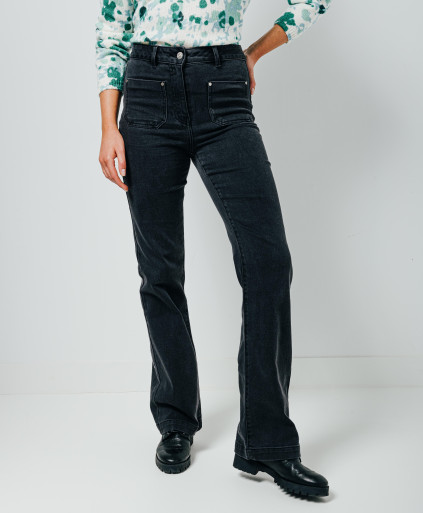 Jean PLUME - Jean coupe bootcut poches plaquées  -  Noir - C'est Beau la Vie