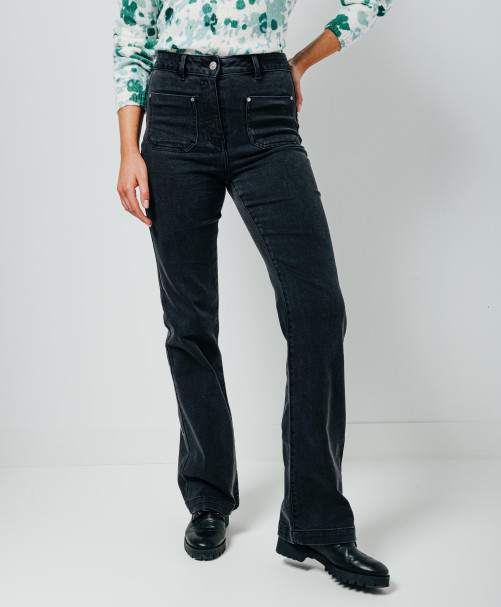 Jean PLUME - Jean coupe bootcut poches plaquées  -  Noir - C'est Beau la Vie