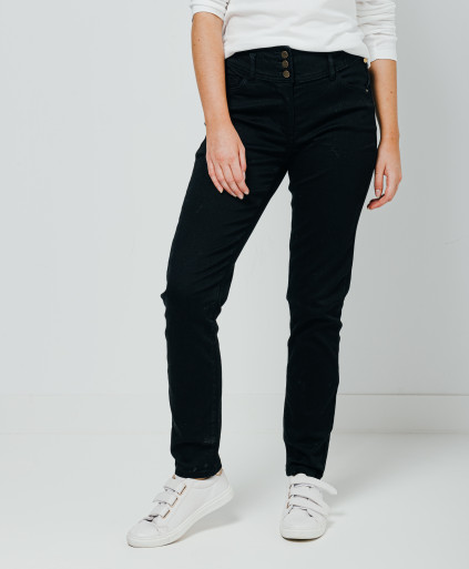 Jean VICTORIA  - Jean coupe slim powerstretch 7/8ème -  Noir - C'est Beau la Vie