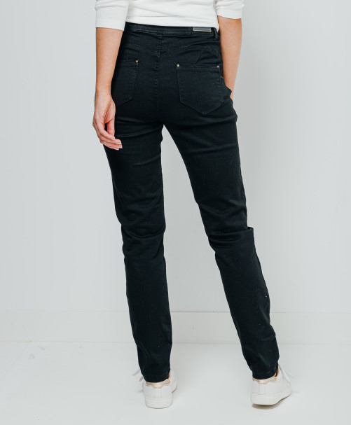 Jean VICTORIA  - Jean coupe slim powerstretch 7/8ème -  Noir - C'est Beau la Vie Jean VICTORIA  - Jean coupe slim powerstretch 7/8ème -  Noir - C'est Beau la Vie