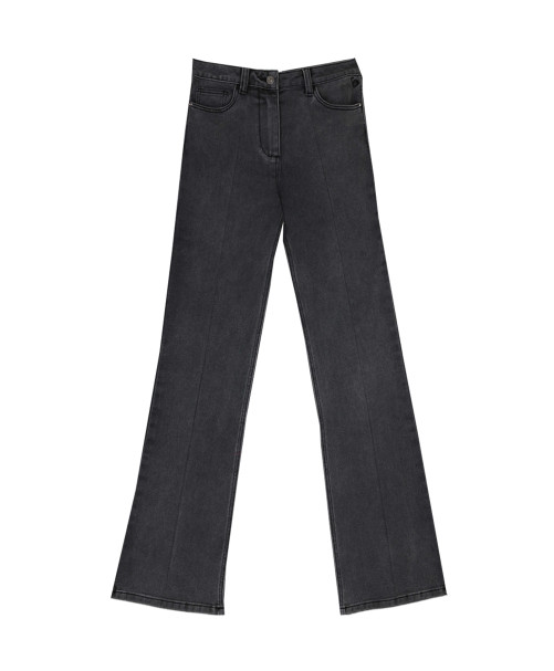 Jean PLUMETTE - Jean coupe flare détails broderie  -  Gris foncé - C'est Beau la Vie Jean PLUMETTE - Jean coupe flare détails broderie  -  Gris foncé - C'est Beau la Vie