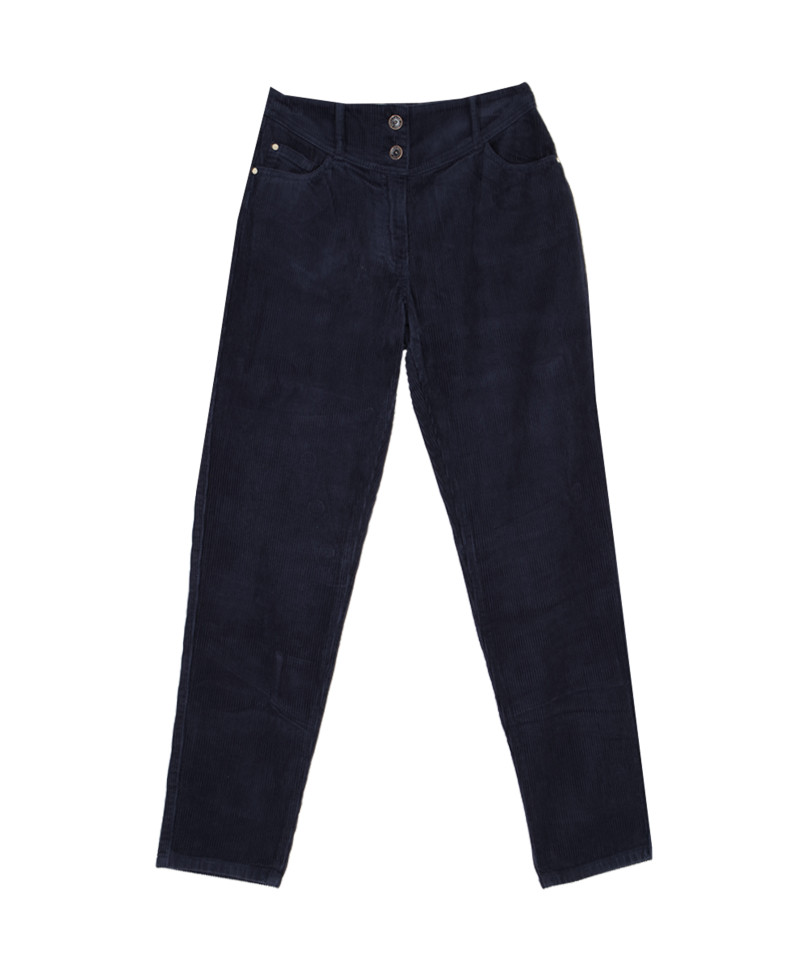 Pantalon EDDY - Pantalon coupe slouchy en velours -  Marine - C'est Beau la Vie