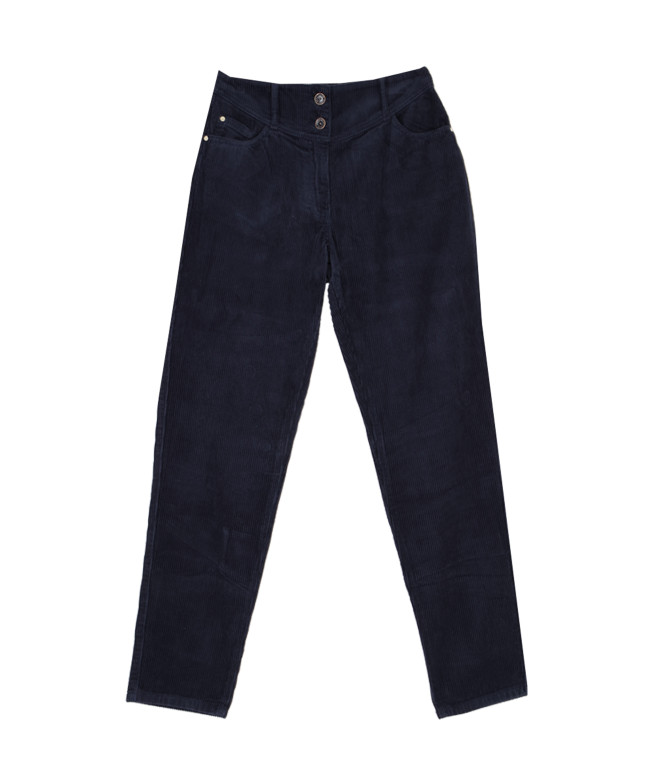 Pantalon EDDY - Pantalon coupe slouchy en velours -  Marine - C'est Beau la Vie