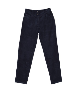 Pantalon EDDY - Pantalon coupe slouchy en velours -  Marine - C'est Beau la Vie