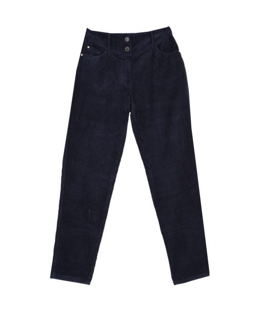 Pantalon EDDY - Pantalon coupe slouchy en velours -  Marine - C'est Beau la Vie