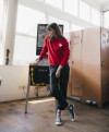 Sweatshirt DREAM - Sweatshirt col rond manches longues broderie cœur poitrine -  Rouge - C'est Beau la Vie