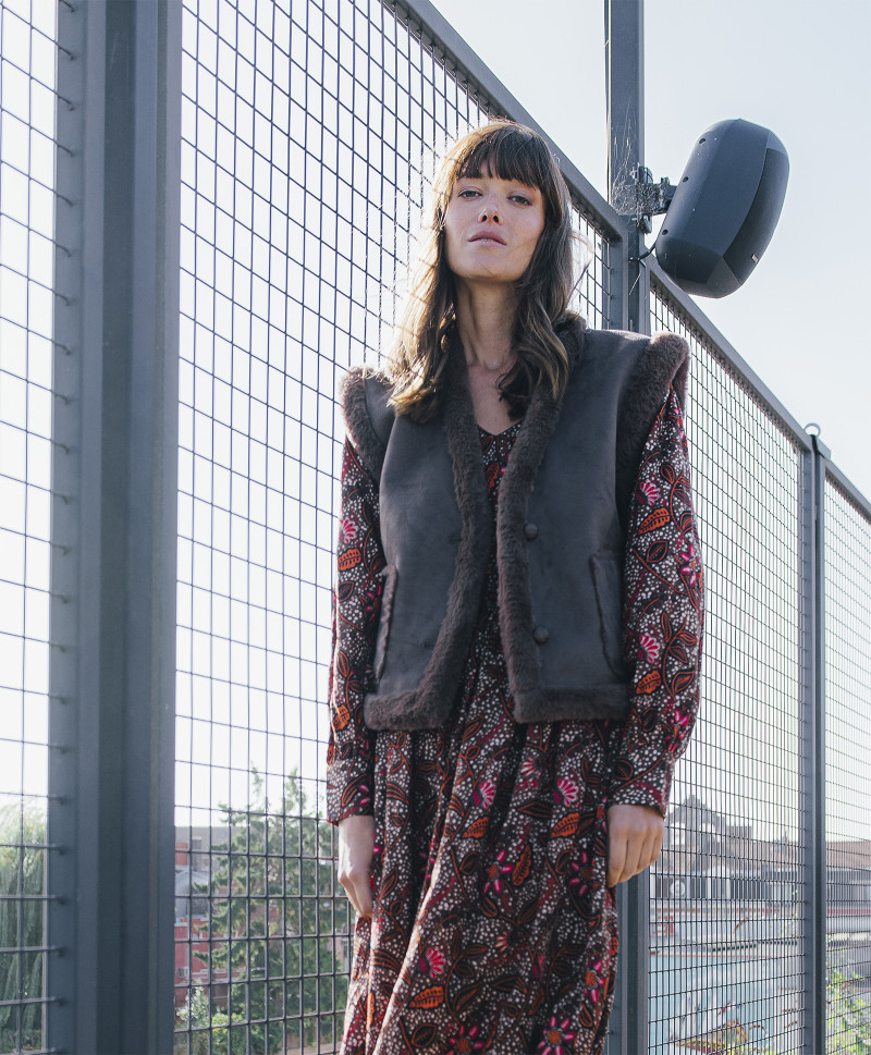 Veste RUBIE - Veste peau lainée sans manches -  Champignon - C'est Beau la Vie