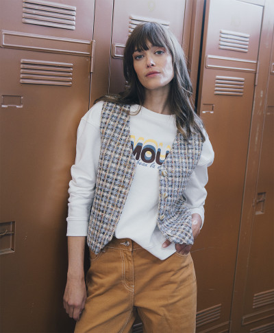 Veste SOPHIE  - Veste en tweed style garçon de café -  Bleached - C'est Beau la Vie