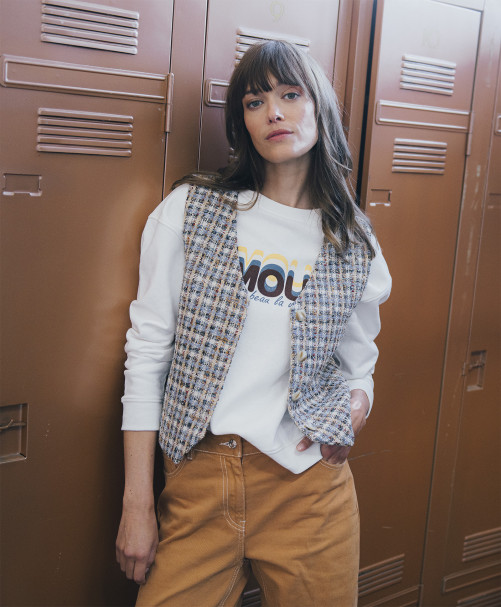 Veste SOPHIE - Veste en tweed style garçon de café - Bleached - C'est Beau la Vie Veste SOPHIE - Veste en tweed style garçon de café - Bleached - C'est Beau la Vie