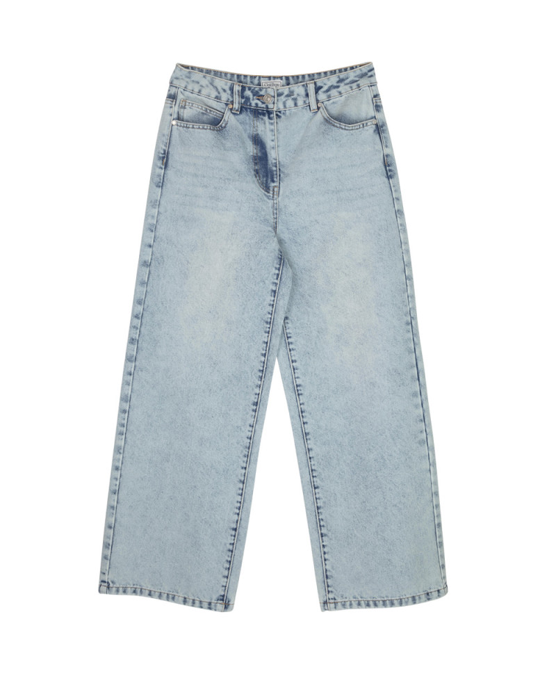 Jean BETTY coupe large raccourci bouton métal - Bleach - C'est Beau la Vie