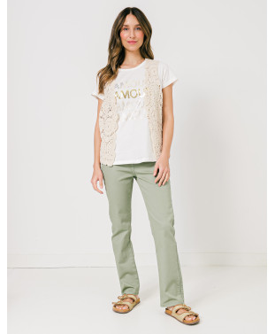 Gilet MAYA crochet ouvert sans manches - Céramique - C'est Beau la Vie