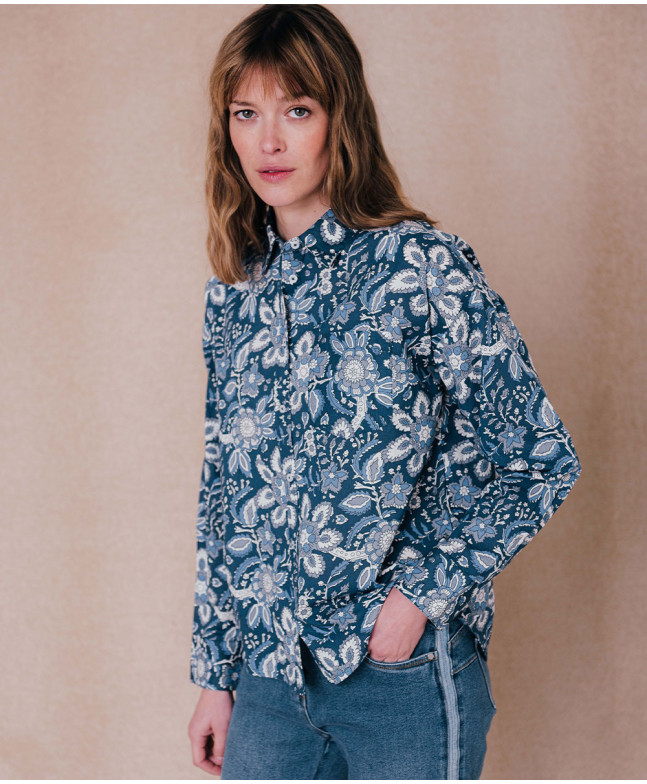 Chemise SUZETTE - Blue dark  | C'est Beau la Vie
